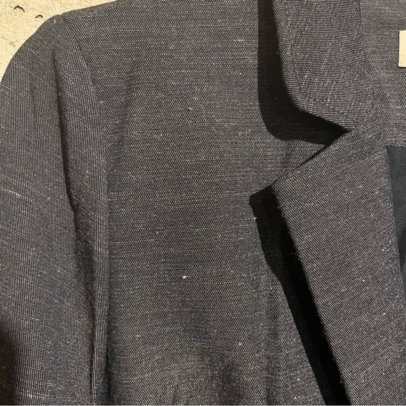 Ann Taylor LOFT Chambray One Button Blazer Jacket Blue Linen Blend NWT Size 10 - Picture 3 of 14